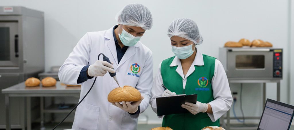 Tim profesional melakukan pemeriksaan kualitas produk