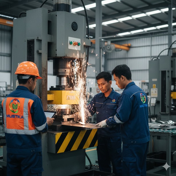 Tim Mustika bekerja di lingkungan industri